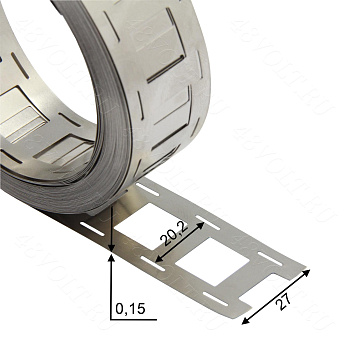 Никелированная лента 18650 2P под холдер
